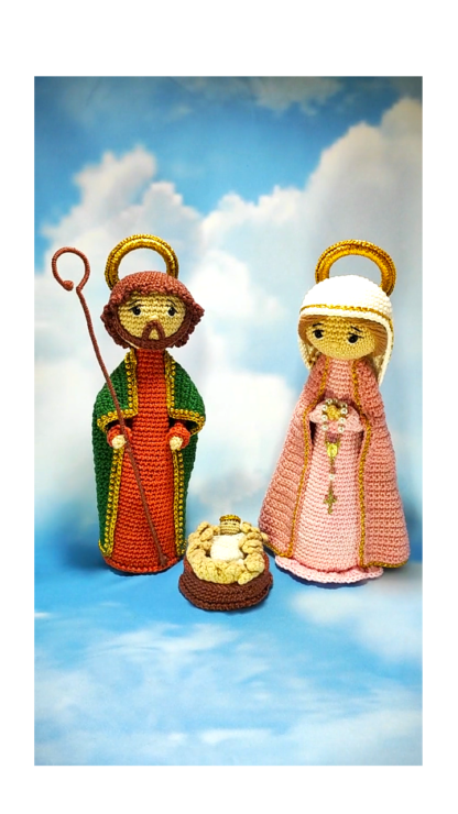 SÃO JOSÉ 24 CM + VIRGEM MARIA 24 CM + MENINO JESUS NA MANJEDOURA 24 CM COMBO FAMÍLIA SAGRADA PADRÃO PDF DIGITAL